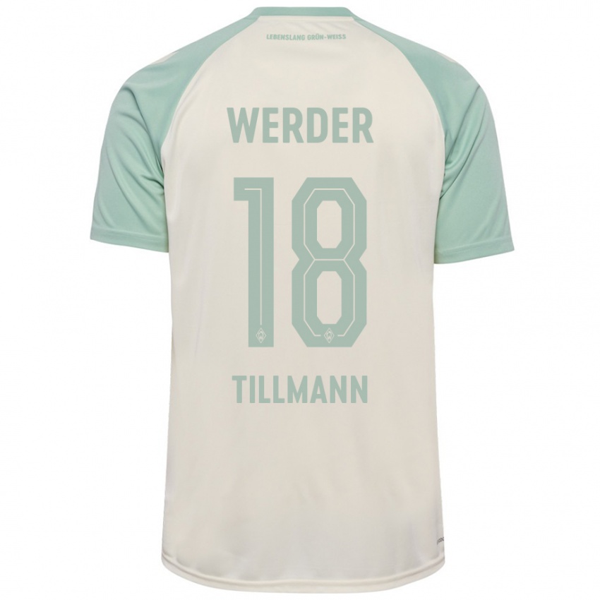 Kinder Felix Tillmann #18 Cremeweiß Hellgrün Auswärtstrikot Trikot 2024/25 T-Shirt Österreich