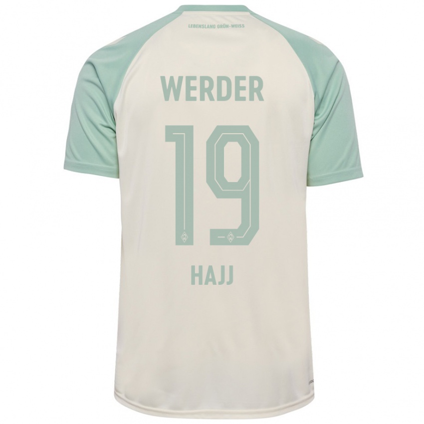 Kinder Hassan Hajj #19 Cremeweiß Hellgrün Auswärtstrikot Trikot 2024/25 T-Shirt Österreich