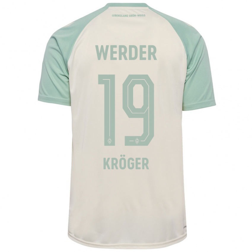 Kinder Moritz Kröger #19 Cremeweiß Hellgrün Auswärtstrikot Trikot 2024/25 T-Shirt Österreich