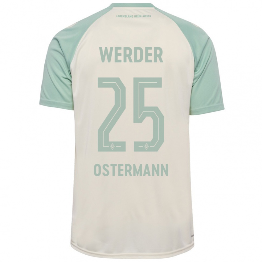 Kinder Ben Ostermann #25 Cremeweiß Hellgrün Auswärtstrikot Trikot 2024/25 T-Shirt Österreich