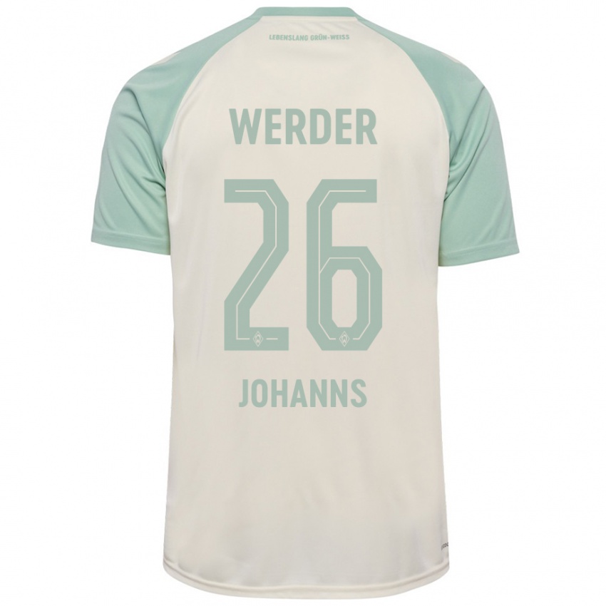 Kinder Lennart Johanns #26 Cremeweiß Hellgrün Auswärtstrikot Trikot 2024/25 T-Shirt Österreich