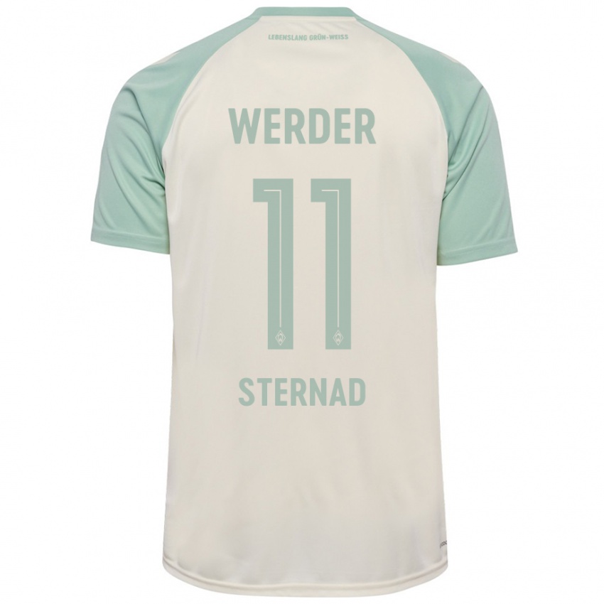 Kinder Maja Sternad #11 Cremeweiß Hellgrün Auswärtstrikot Trikot 2024/25 T-Shirt Österreich