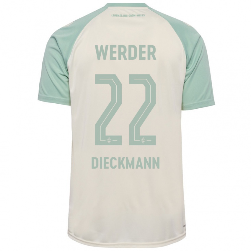 Kinder Rieke Dieckmann #22 Cremeweiß Hellgrün Auswärtstrikot Trikot 2024/25 T-Shirt Österreich