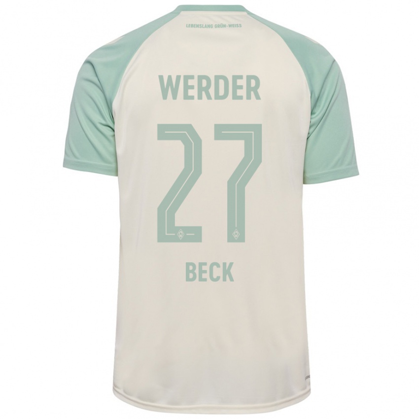 Kinder Sharon Beck #27 Cremeweiß Hellgrün Auswärtstrikot Trikot 2024/25 T-Shirt Österreich