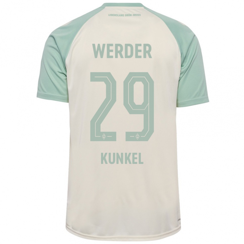 Kinder Melina Kunkel #29 Cremeweiß Hellgrün Auswärtstrikot Trikot 2024/25 T-Shirt Österreich