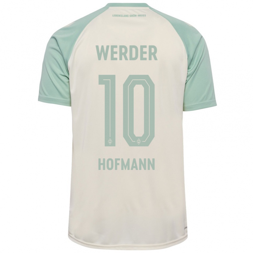 Kinder Justin Hofmann #10 Cremeweiß Hellgrün Auswärtstrikot Trikot 2024/25 T-Shirt Österreich