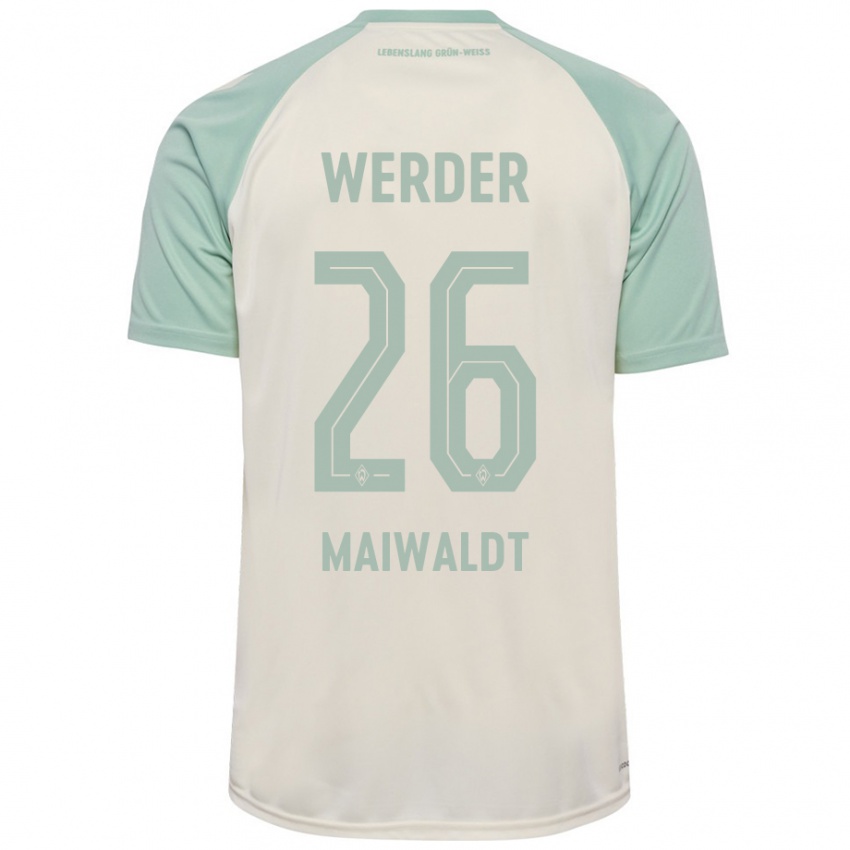 Kinder Julius Maiwaldt #26 Cremeweiß Hellgrün Auswärtstrikot Trikot 2024/25 T-Shirt Österreich