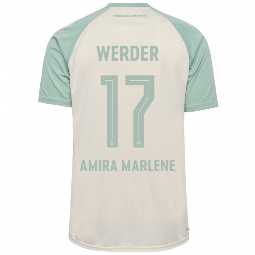 Kinder Amira Marlene Dahl #17 Cremeweiß Hellgrün Auswärtstrikot Trikot 2024/25 T-Shirt Österreich