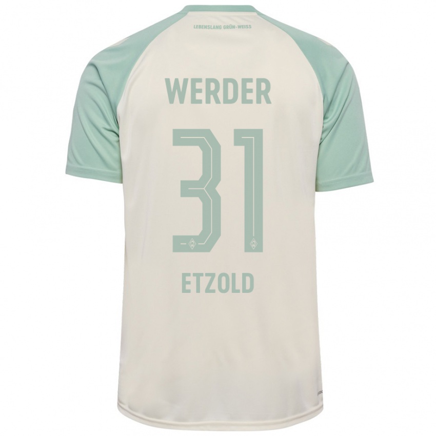 Kinder Hannah Etzold #31 Cremeweiß Hellgrün Auswärtstrikot Trikot 2024/25 T-Shirt Österreich