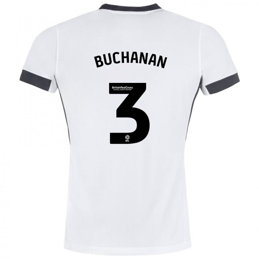 Kinder Lee Buchanan #3 Weiß Schwarz Auswärtstrikot Trikot 2024/25 T-Shirt Österreich