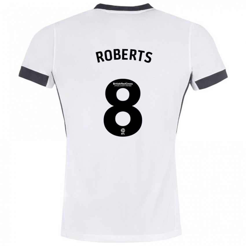 Kinder Tyler Roberts #8 Weiß Schwarz Auswärtstrikot Trikot 2024/25 T-Shirt Österreich