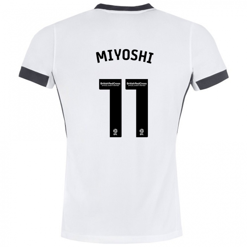 Kinder Koji Miyoshi #11 Weiß Schwarz Auswärtstrikot Trikot 2024/25 T-Shirt Österreich