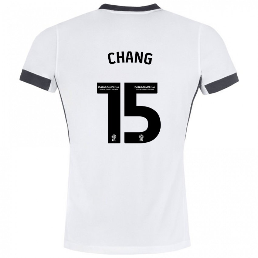 Kinder Alfie Chang #15 Weiß Schwarz Auswärtstrikot Trikot 2024/25 T-Shirt Österreich