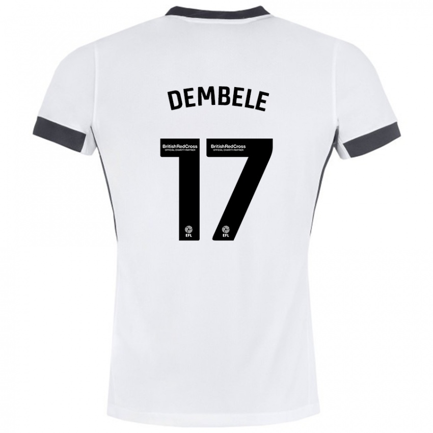 Kinder Siriki Dembélé #17 Weiß Schwarz Auswärtstrikot Trikot 2024/25 T-Shirt Österreich