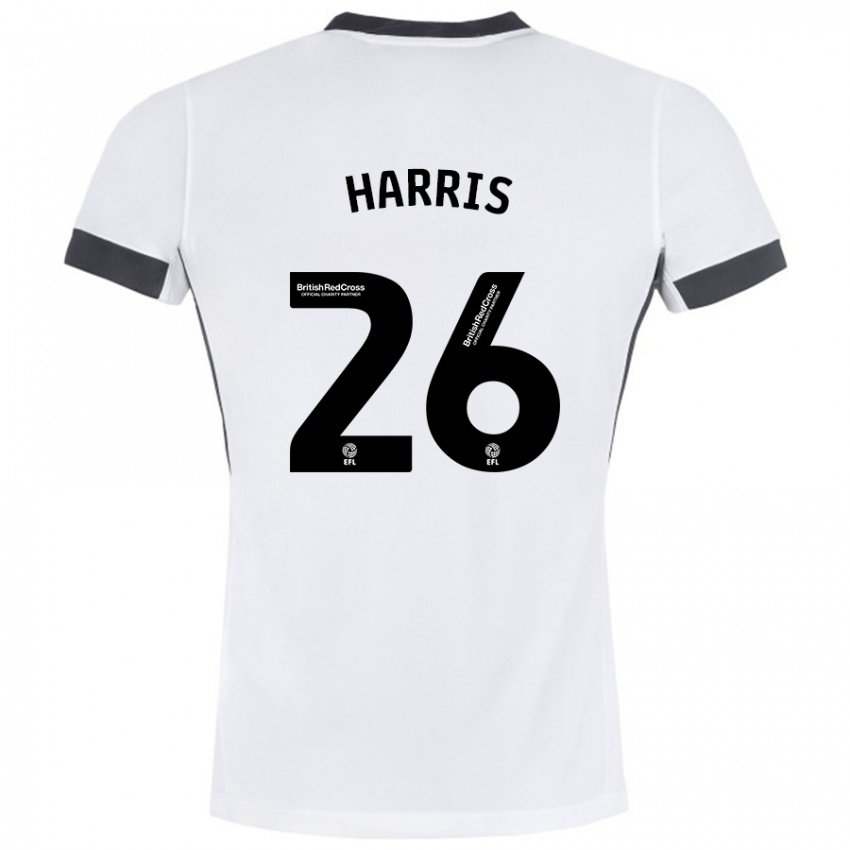 Kinder Luke Harris #26 Weiß Schwarz Auswärtstrikot Trikot 2024/25 T-Shirt Österreich