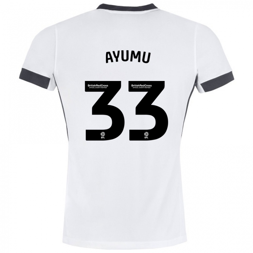 Kinder Ayumu Yokoyama #33 Weiß Schwarz Auswärtstrikot Trikot 2024/25 T-Shirt Österreich