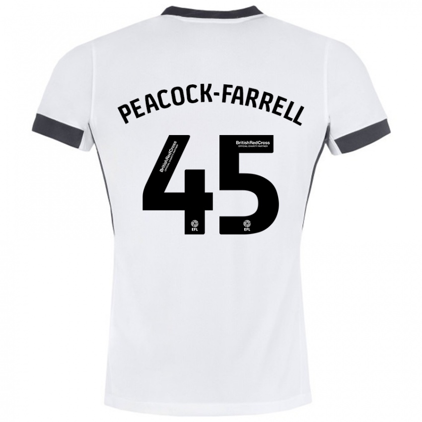 Kinder Bailey Peacock-Farrell #45 Weiß Schwarz Auswärtstrikot Trikot 2024/25 T-Shirt Österreich