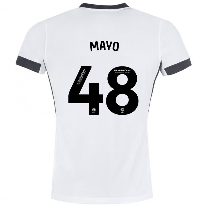 Kinder Bradley Mayo #48 Weiß Schwarz Auswärtstrikot Trikot 2024/25 T-Shirt Österreich