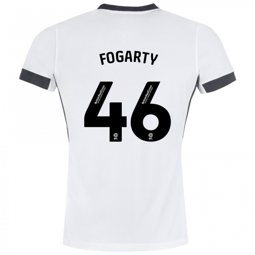 Kinder Tom Fogarty #46 Weiß Schwarz Auswärtstrikot Trikot 2024/25 T-Shirt Österreich