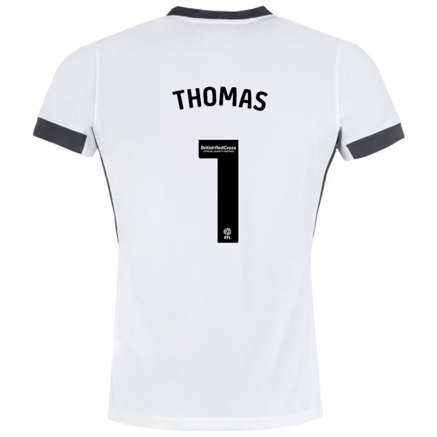 Kinder Lucy Thomas #1 Weiß Schwarz Auswärtstrikot Trikot 2024/25 T-Shirt Österreich