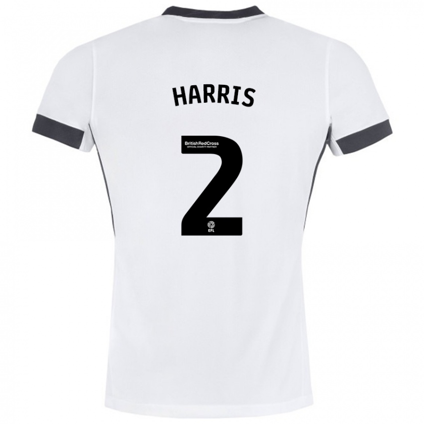 Kinder Martha Harris #2 Weiß Schwarz Auswärtstrikot Trikot 2024/25 T-Shirt Österreich