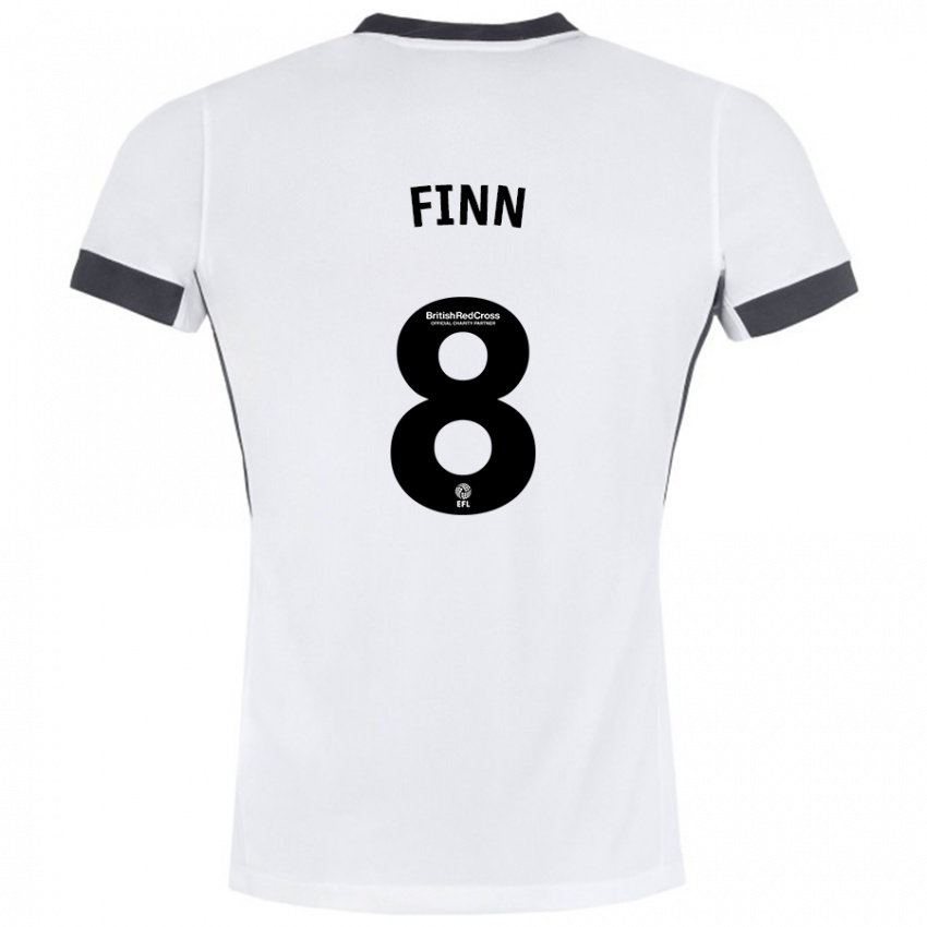 Kinder Jamie Finn #8 Weiß Schwarz Auswärtstrikot Trikot 2024/25 T-Shirt Österreich