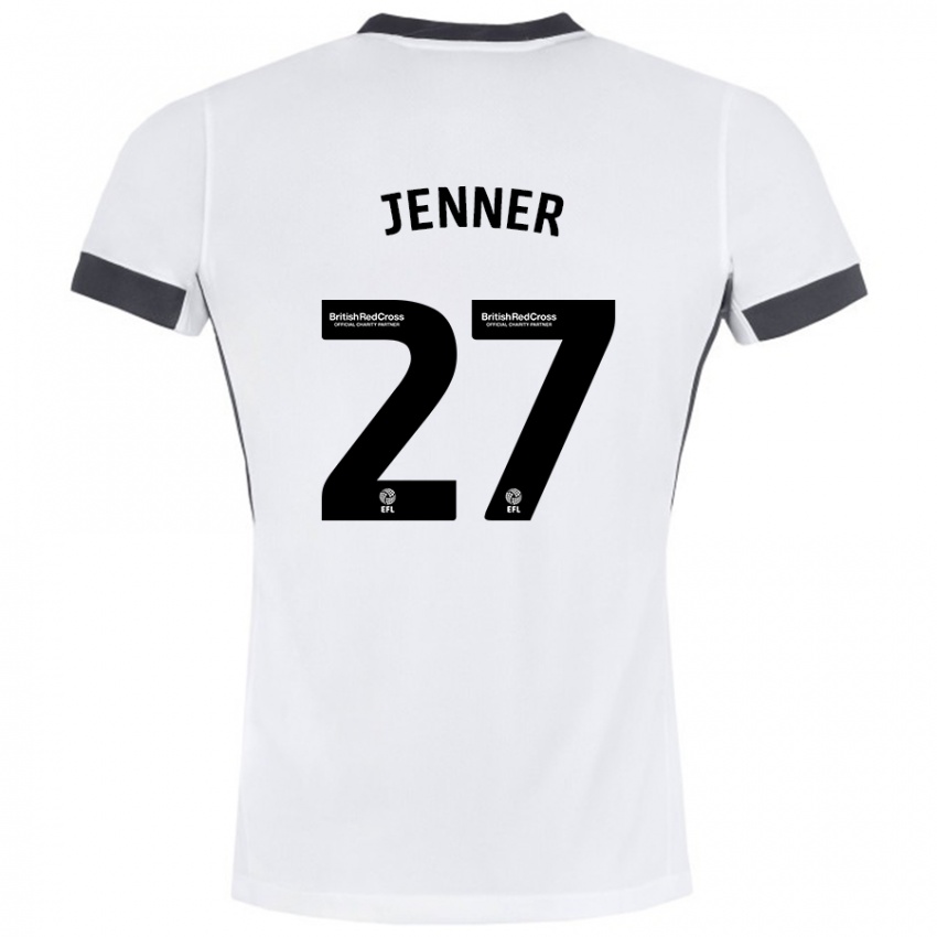 Kinder Abbi Jenner #27 Weiß Schwarz Auswärtstrikot Trikot 2024/25 T-Shirt Österreich