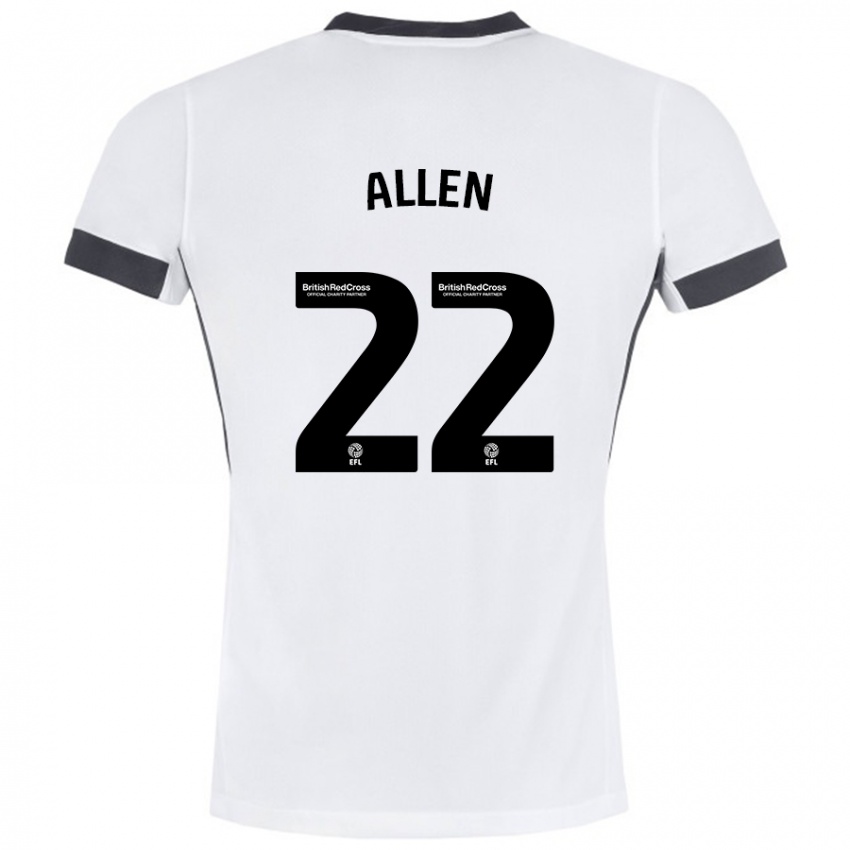 Kinder Remi Allen #22 Weiß Schwarz Auswärtstrikot Trikot 2024/25 T-Shirt Österreich