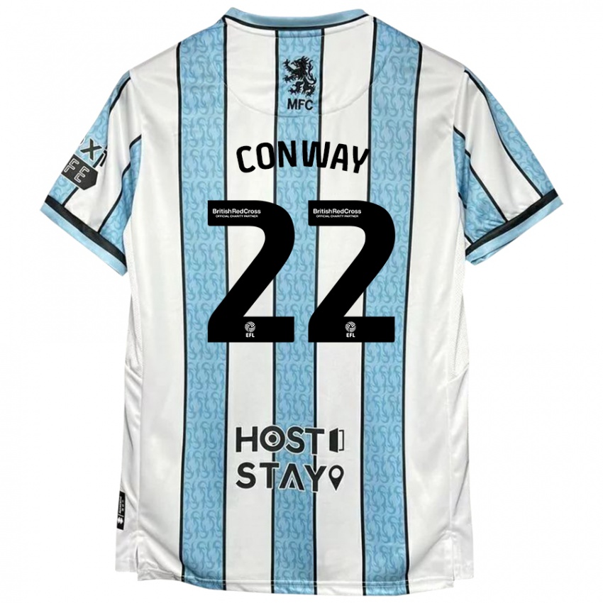 Kinder Tommy Conway #22 Weiß Blau Auswärtstrikot Trikot 2024/25 T-Shirt Österreich