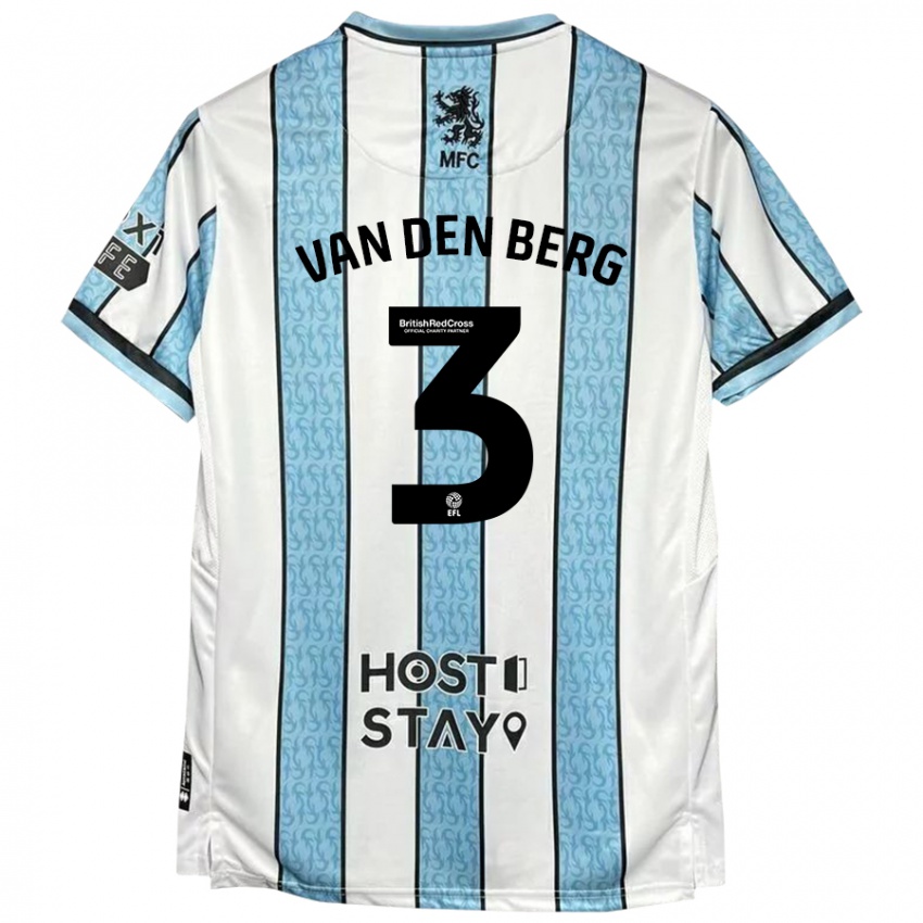 Kinder Rav Van Den Berg #3 Weiß Blau Auswärtstrikot Trikot 2024/25 T-Shirt Österreich