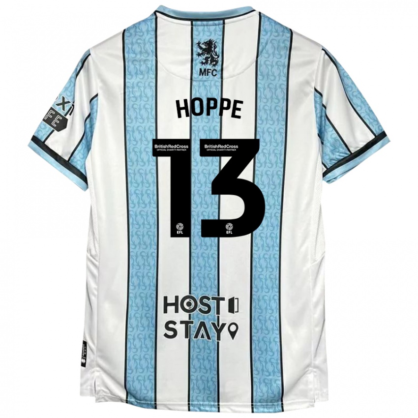 Kinder Matthew Hoppe #13 Weiß Blau Auswärtstrikot Trikot 2024/25 T-Shirt Österreich