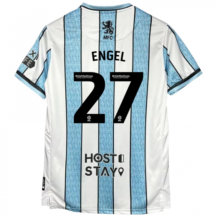 Kinder Lukas Engel #27 Weiß Blau Auswärtstrikot Trikot 2024/25 T-Shirt Österreich