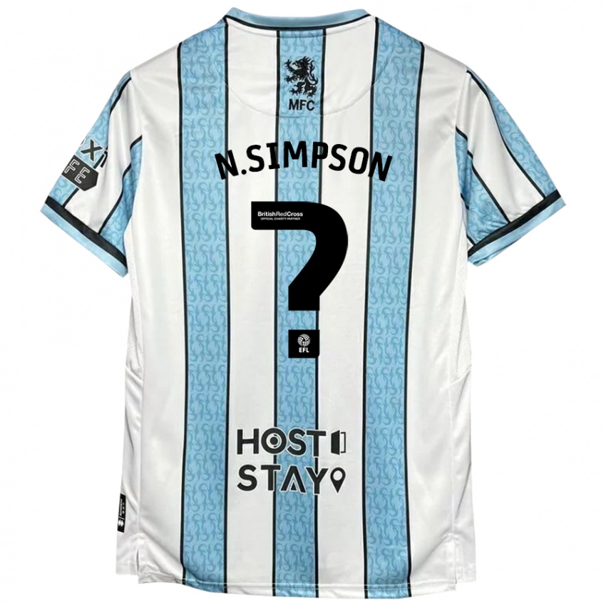 Kinder Nathan Simpson #0 Weiß Blau Auswärtstrikot Trikot 2024/25 T-Shirt Österreich