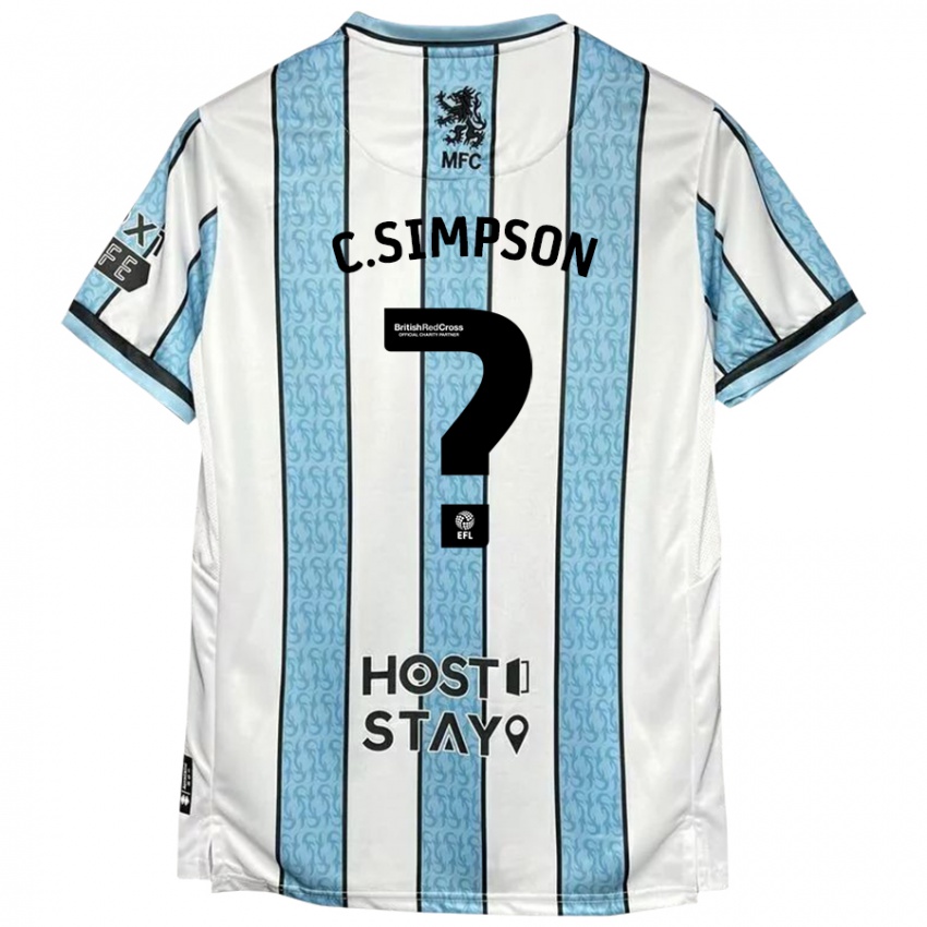 Kinder Cameron Simpson #0 Weiß Blau Auswärtstrikot Trikot 2024/25 T-Shirt Österreich