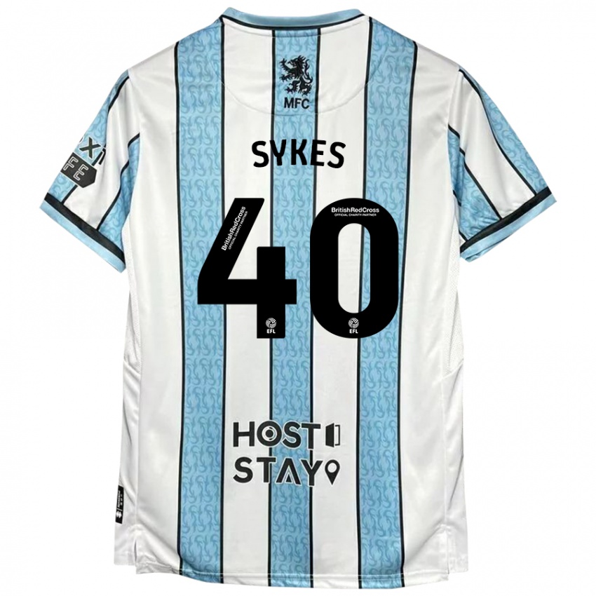 Kinder Cain Sykes #40 Weiß Blau Auswärtstrikot Trikot 2024/25 T-Shirt Österreich