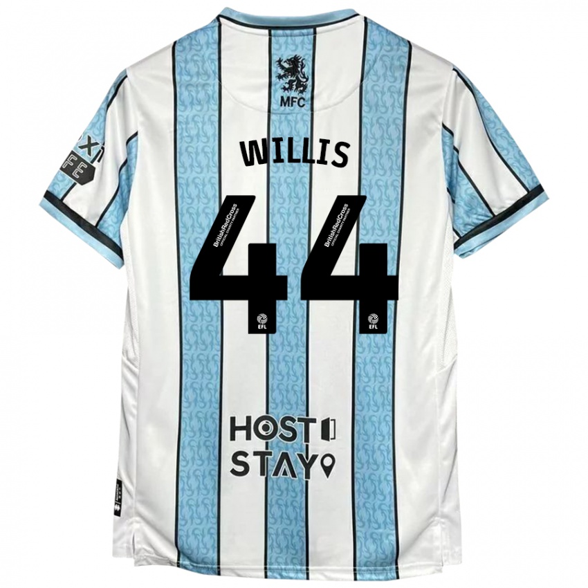 Kinder Pharrell Willis #44 Weiß Blau Auswärtstrikot Trikot 2024/25 T-Shirt Österreich