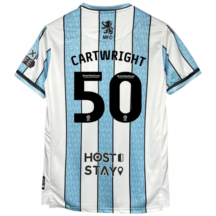 Kinder Fin Cartwright #50 Weiß Blau Auswärtstrikot Trikot 2024/25 T-Shirt Österreich