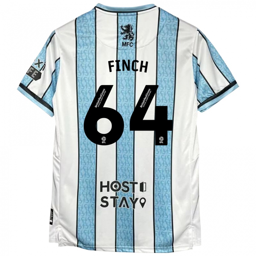 Kinder Sonny Finch #64 Weiß Blau Auswärtstrikot Trikot 2024/25 T-Shirt Österreich