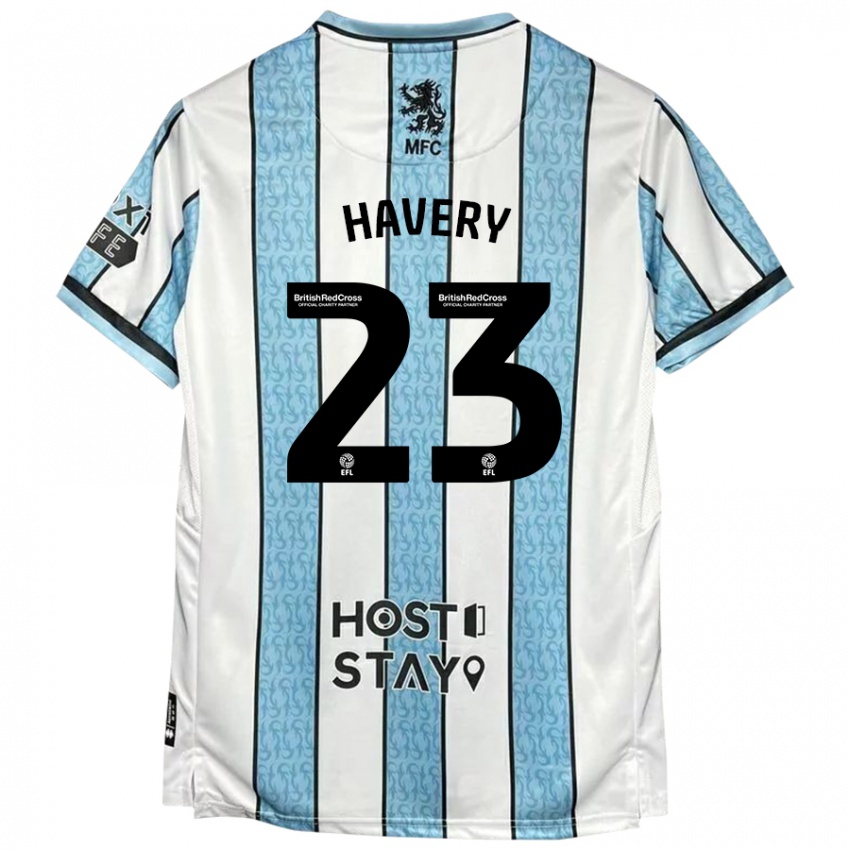 Kinder Nicole Havery #23 Weiß Blau Auswärtstrikot Trikot 2024/25 T-Shirt Österreich