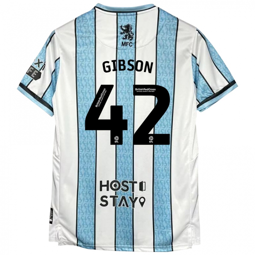 Kinder Joseph Gibson #42 Weiß Blau Auswärtstrikot Trikot 2024/25 T-Shirt Österreich