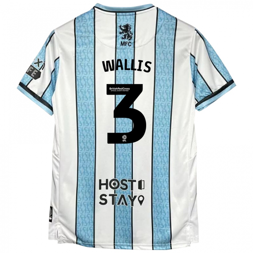 Kinder Emma Wallis #3 Weiß Blau Auswärtstrikot Trikot 2024/25 T-Shirt Österreich