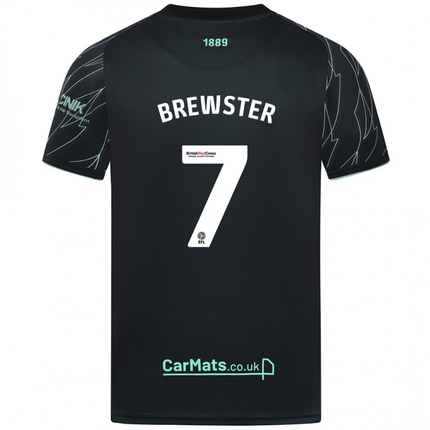 Kinder Rhian Brewster #7 Schwarz Grün Auswärtstrikot Trikot 2024/25 T-Shirt Österreich