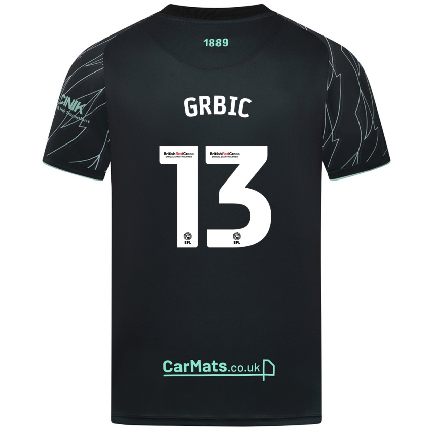 Kinder Ivo Grbic #13 Schwarz Grün Auswärtstrikot Trikot 2024/25 T-Shirt Österreich