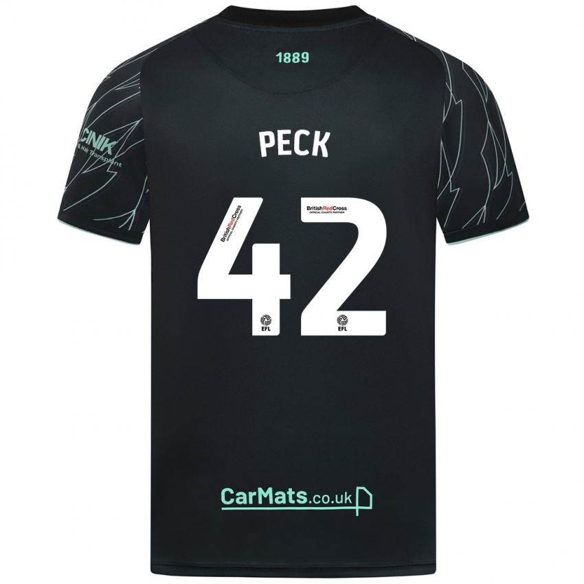 Kinder Sydie Peck #42 Schwarz Grün Auswärtstrikot Trikot 2024/25 T-Shirt Österreich