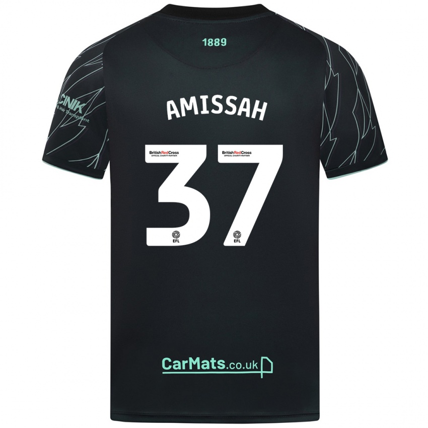 Kinder Jordan Amissah #37 Schwarz Grün Auswärtstrikot Trikot 2024/25 T-Shirt Österreich