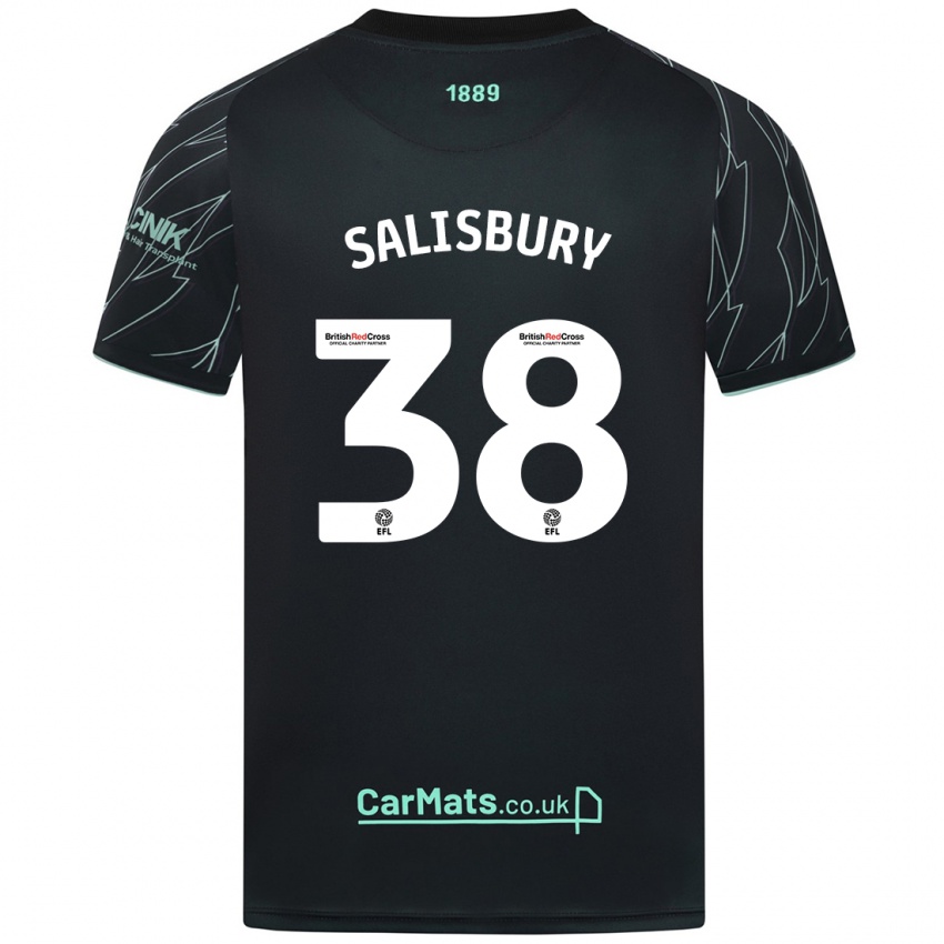 Kinder Chloe Salisbury #38 Schwarz Grün Auswärtstrikot Trikot 2024/25 T-Shirt Österreich