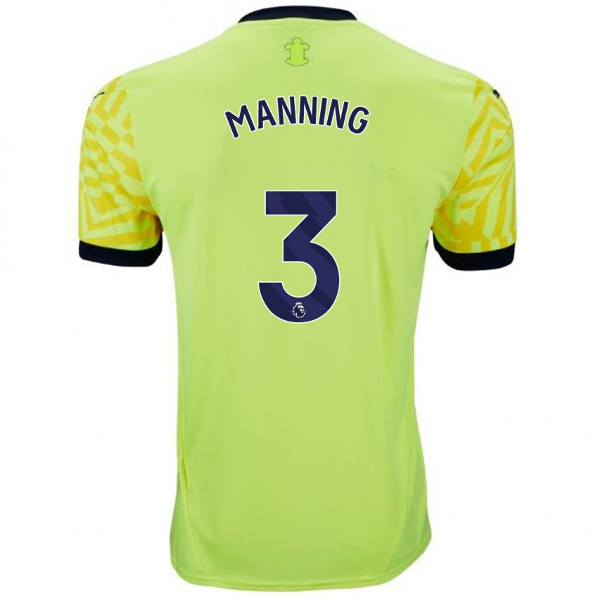 Kinder Ryan Manning #3 Gelb Auswärtstrikot Trikot 2024/25 T-Shirt Österreich