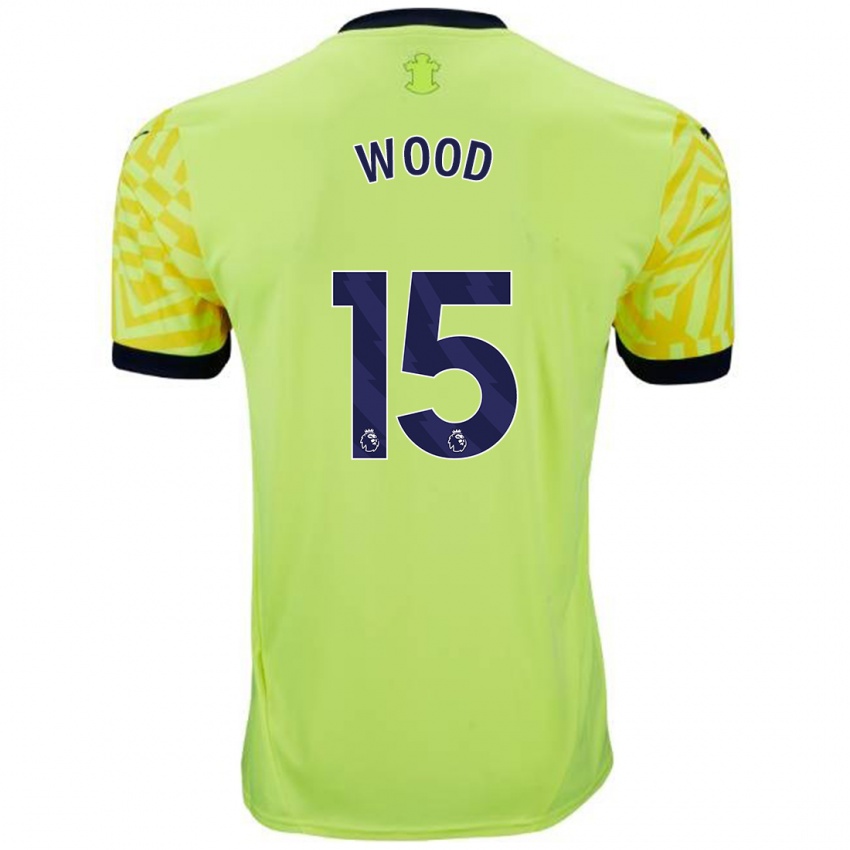 Kinder Nathan Wood #15 Gelb Auswärtstrikot Trikot 2024/25 T-Shirt Österreich