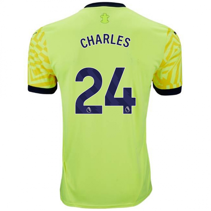 Kinder Shea Charles #24 Gelb Auswärtstrikot Trikot 2024/25 T-Shirt Österreich