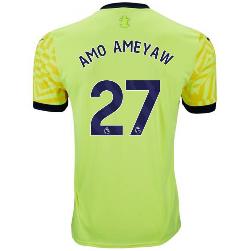 Kinder Samuel Amo-Ameyaw #27 Gelb Auswärtstrikot Trikot 2024/25 T-Shirt Österreich